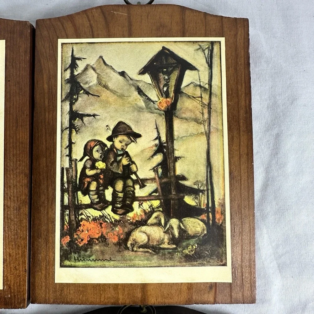 Vintage Set of 4 Hummel Wood‎ Wall Plaques 5